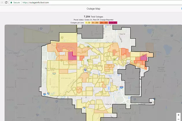 Greater Lansing Wind Damage and Power Outages